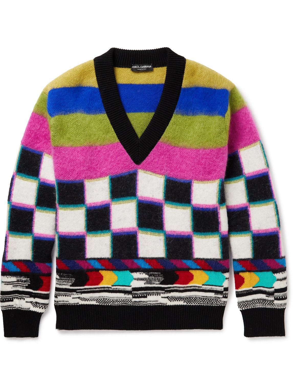 Photo: Dolce & Gabbana - Jacquard-Knit Sweater - Multi