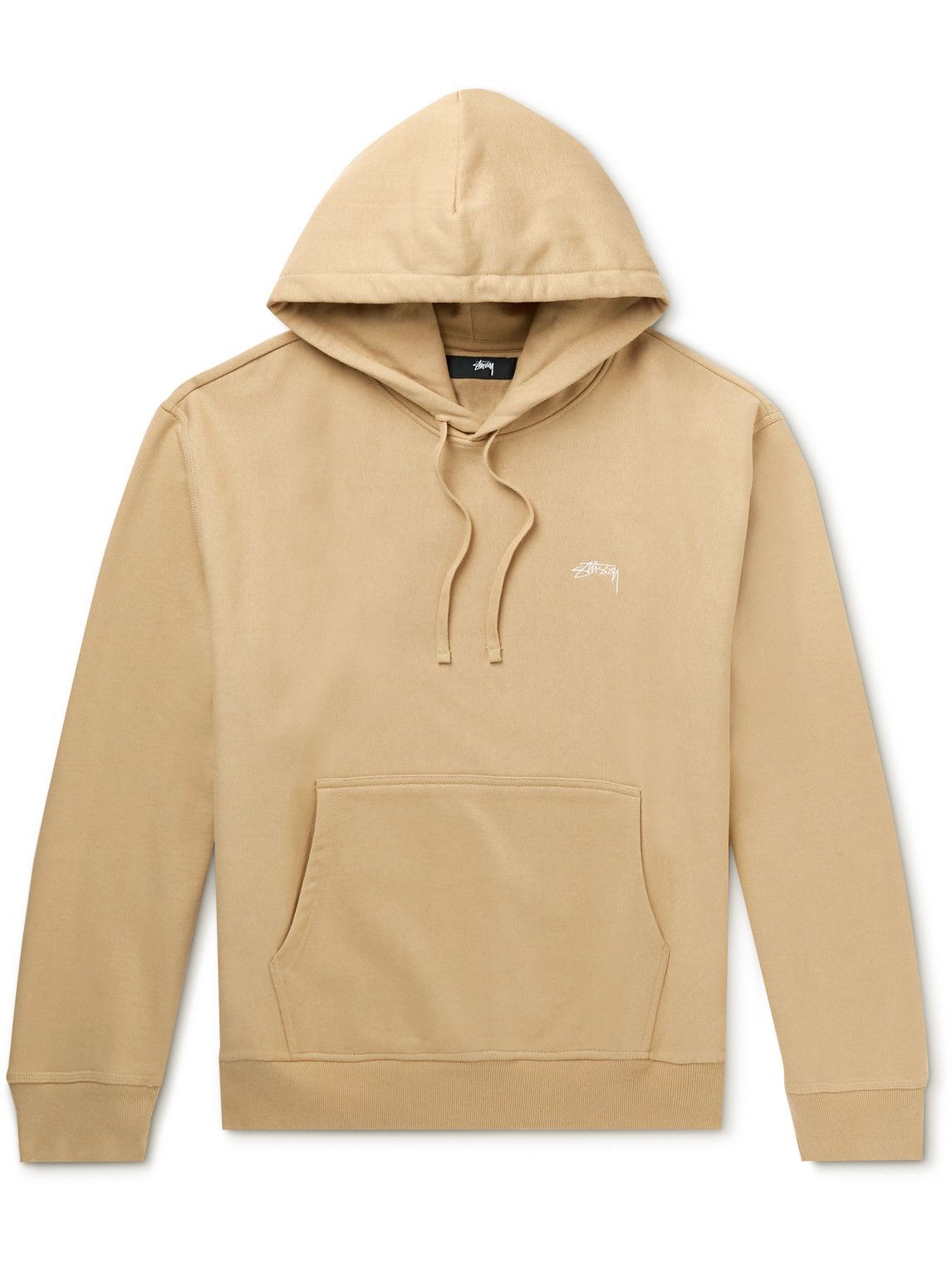 Stussy - Logo-Embroidered Cotton-Jersey Hoodie - Brown Stussy