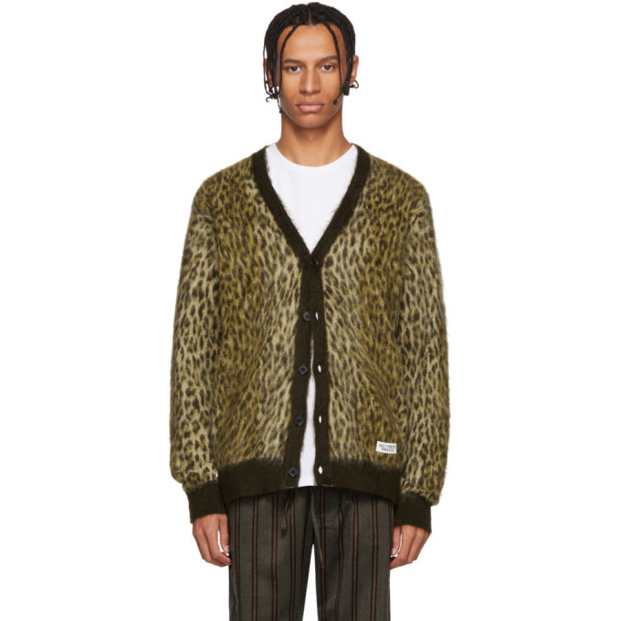 Wacko Maria Brown Leopard Jacquard Cardigan Wacko Maria