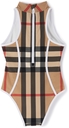 Burberry Kids Beige Check One-Piece Swimsuit