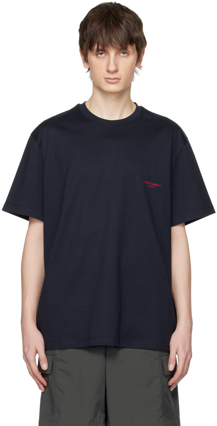 Wooyoungmi Navy Square Label T-Shirt Wooyoungmi