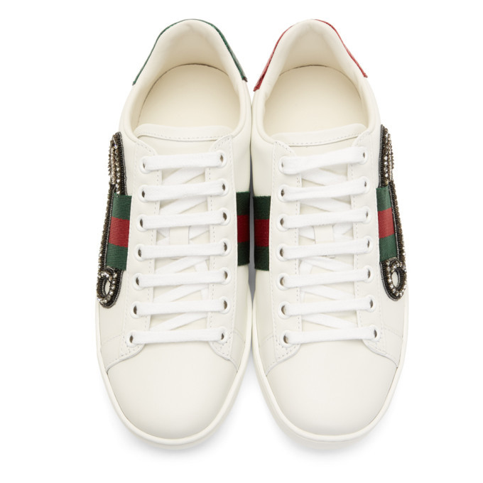 Gucci White Safety Pin Ace Sneakers Gucci