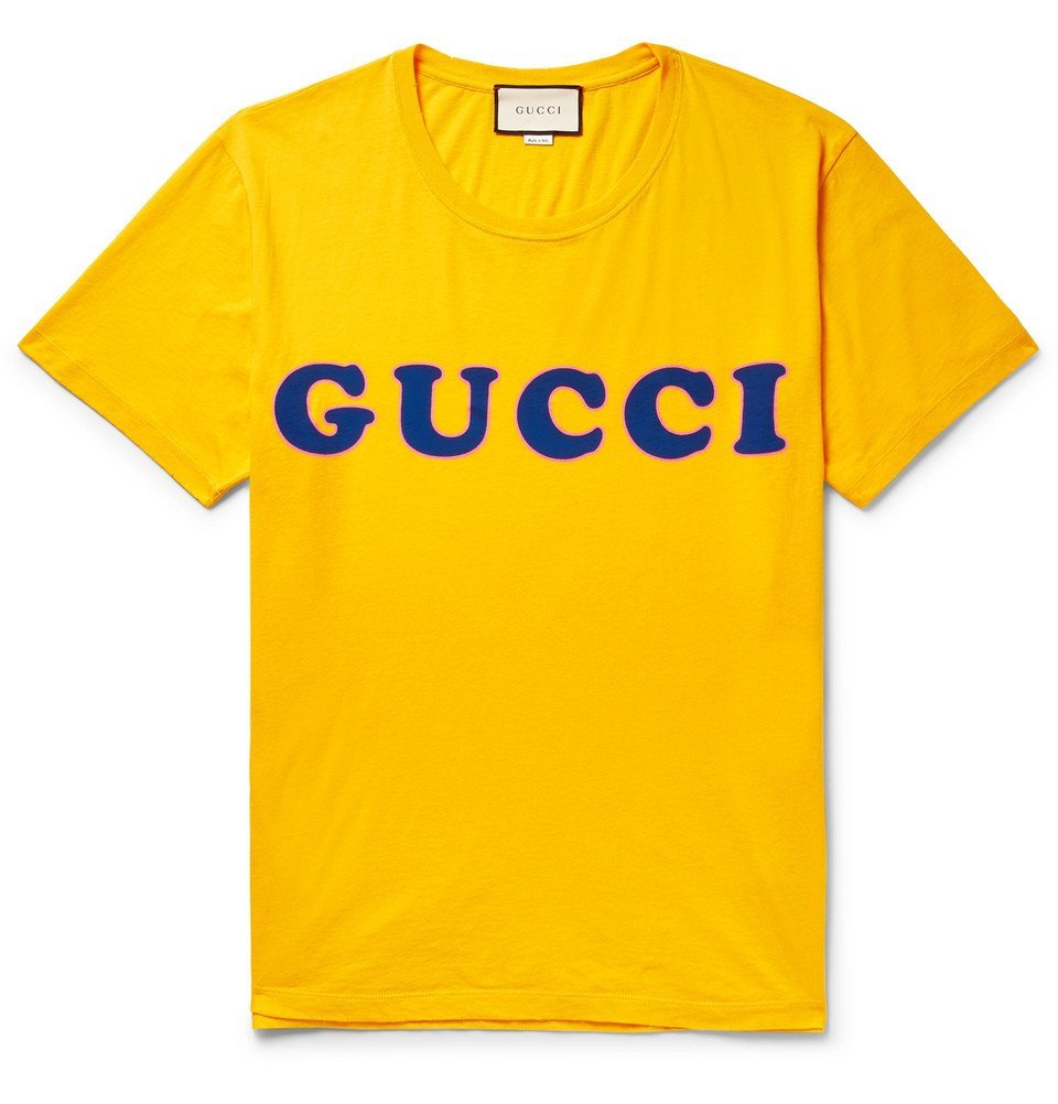 gucci distressed logo t shirt