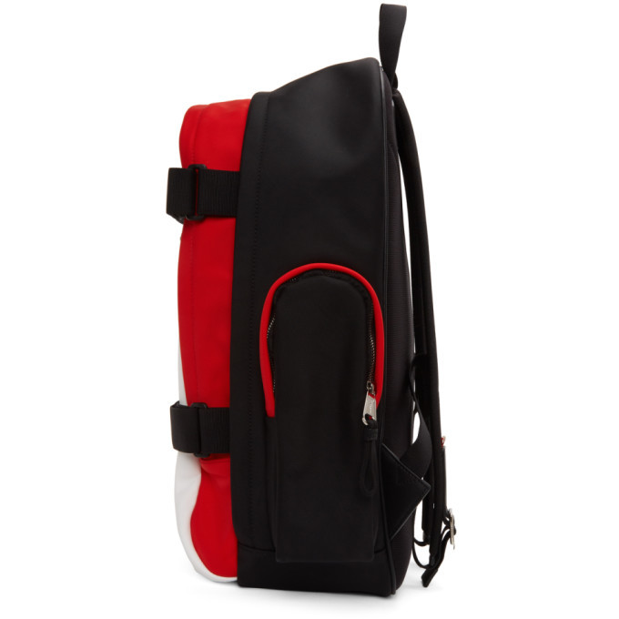 Burberry White and Red Large Nevis Backpack Burberry