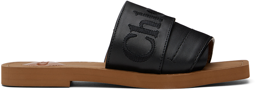 chloe woody raffia slides