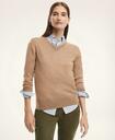 Brooks Brothers Women's Merino Wool V-Neck Sweater | Camel