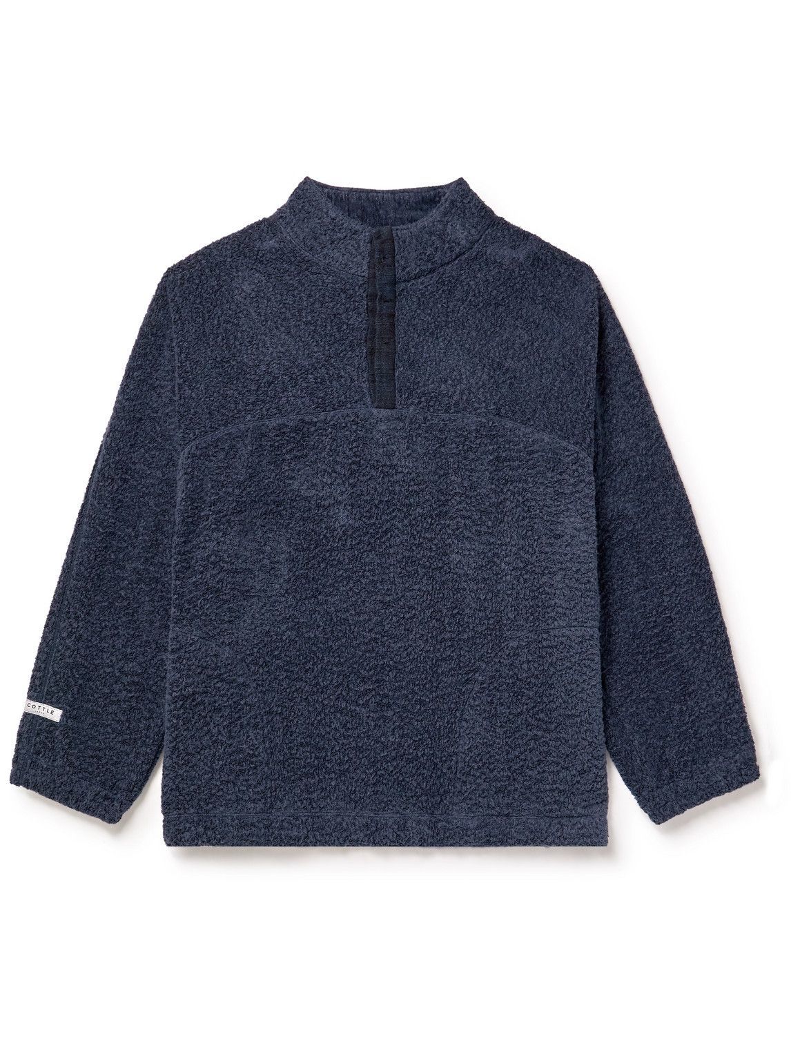 Photo: COTTLE - Supima Cotton and Wool-Blend Fleece Jacket - Blue