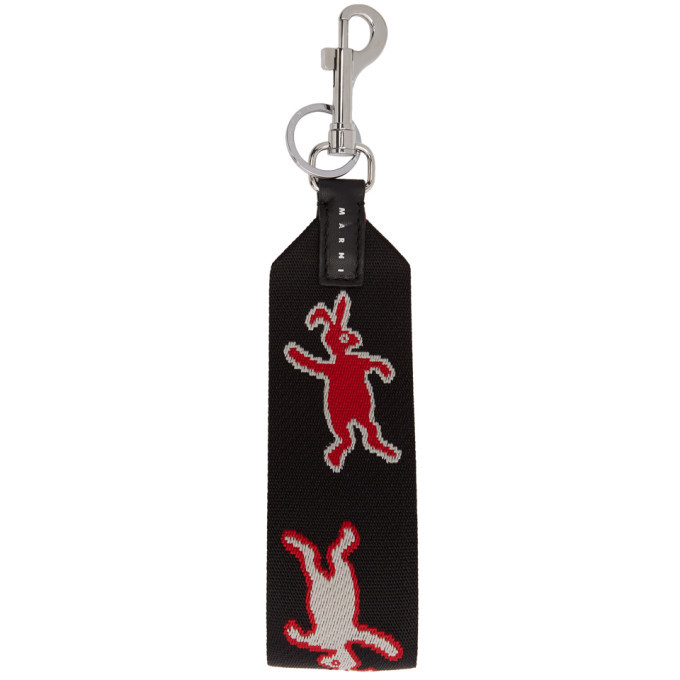 Marni Dance Bunny Black and Red Bunny Keychain Marni