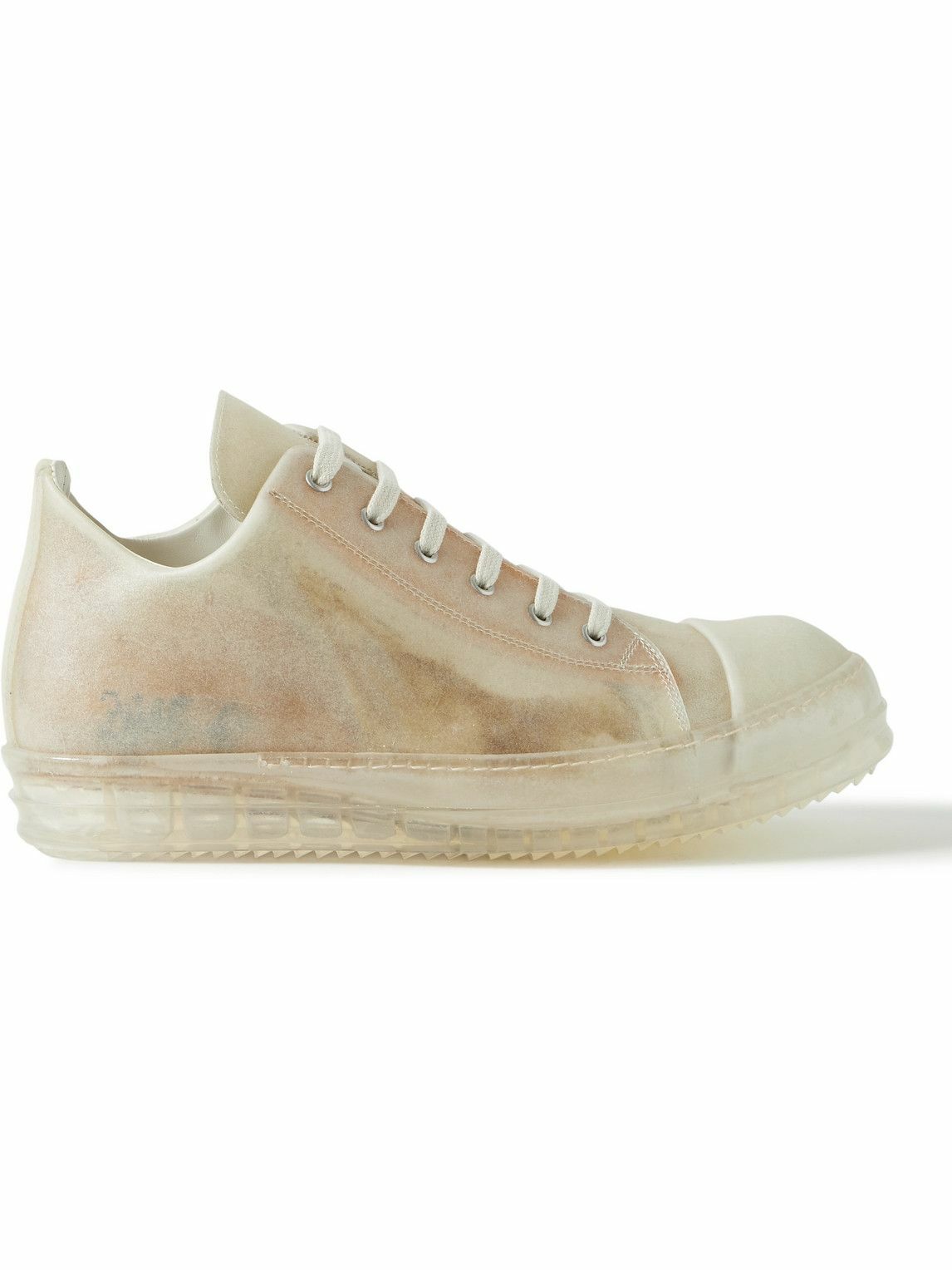 Photo: Rick Owens - Leather-Trimmed Rubber Sneakers - Neutrals
