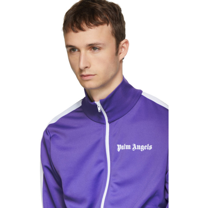 Palm Angels Purple and White Classic Track Jacket Palm Angels