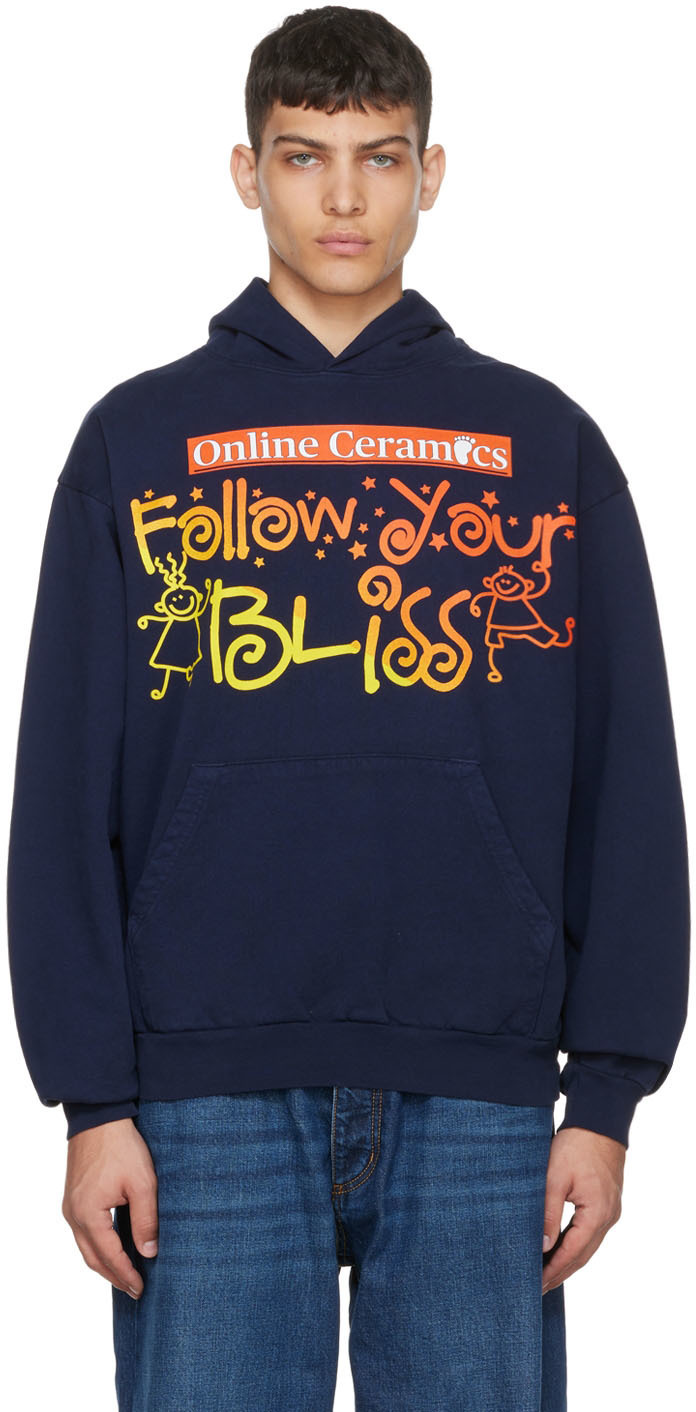 Online Ceramics Navy 'Follow Your Bliss' Hoodie Online Ceramics