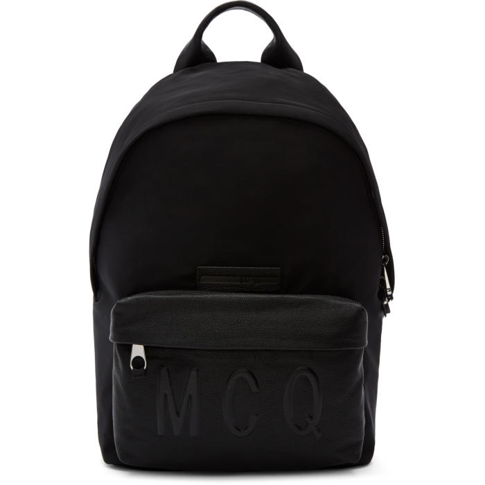 McQ Alexander McQueen Black Nylon and Leather Classic Backpack McQ 