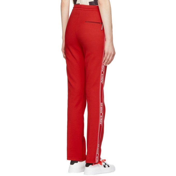 red off white pants