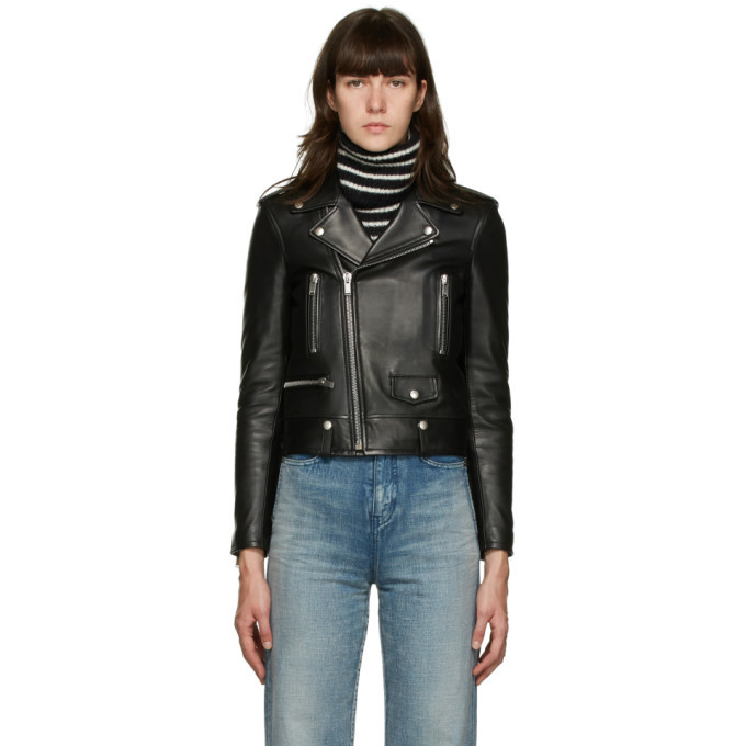 Saint Laurent Black Leather Classic Motorcycle Jacket Saint Laurent