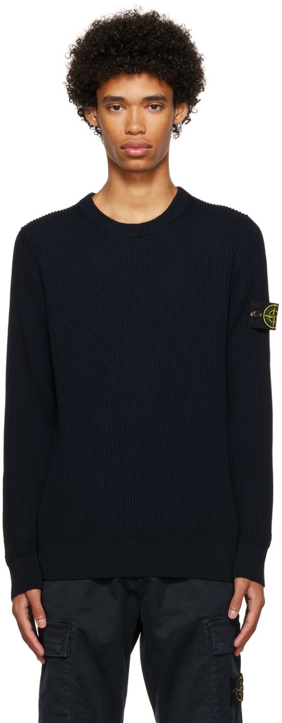 Stone Island Navy Wool Sweater Stone Island