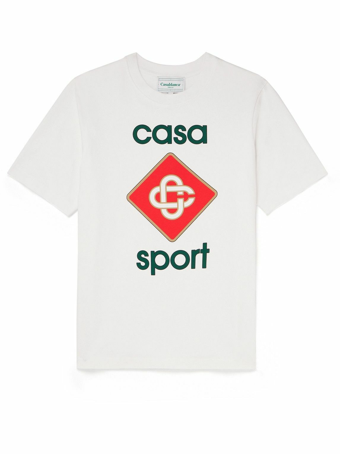 Casablanca Casa Sport Printed Organic Cotton Jersey T Shirt White