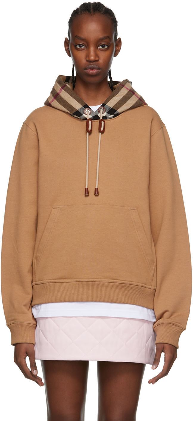 tan burberry hoodie