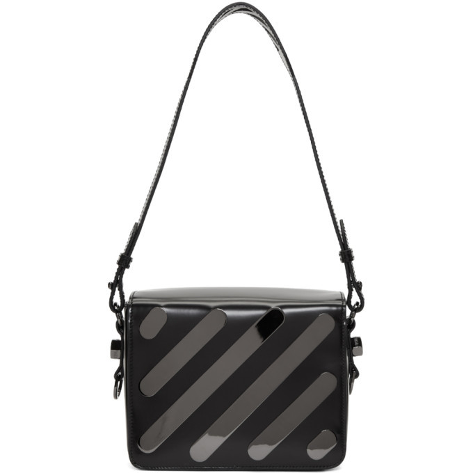 off white flap bag black