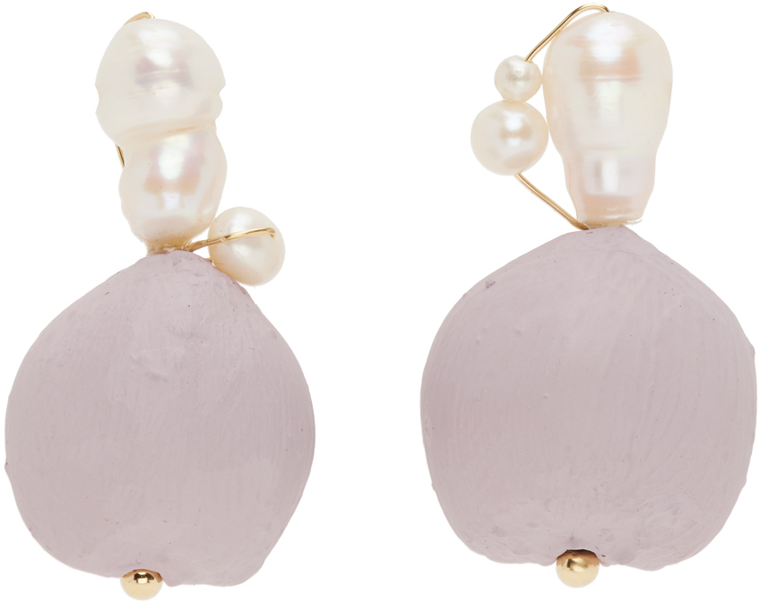 Completedworks Gold Pearl Drop Earrings Completedworks
