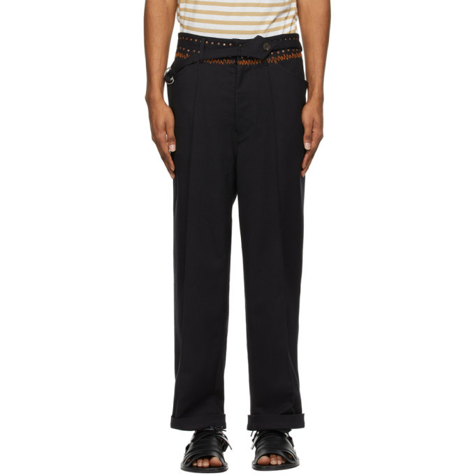 BED J.W. FORD Black Straight Trousers BED J.W. FORD