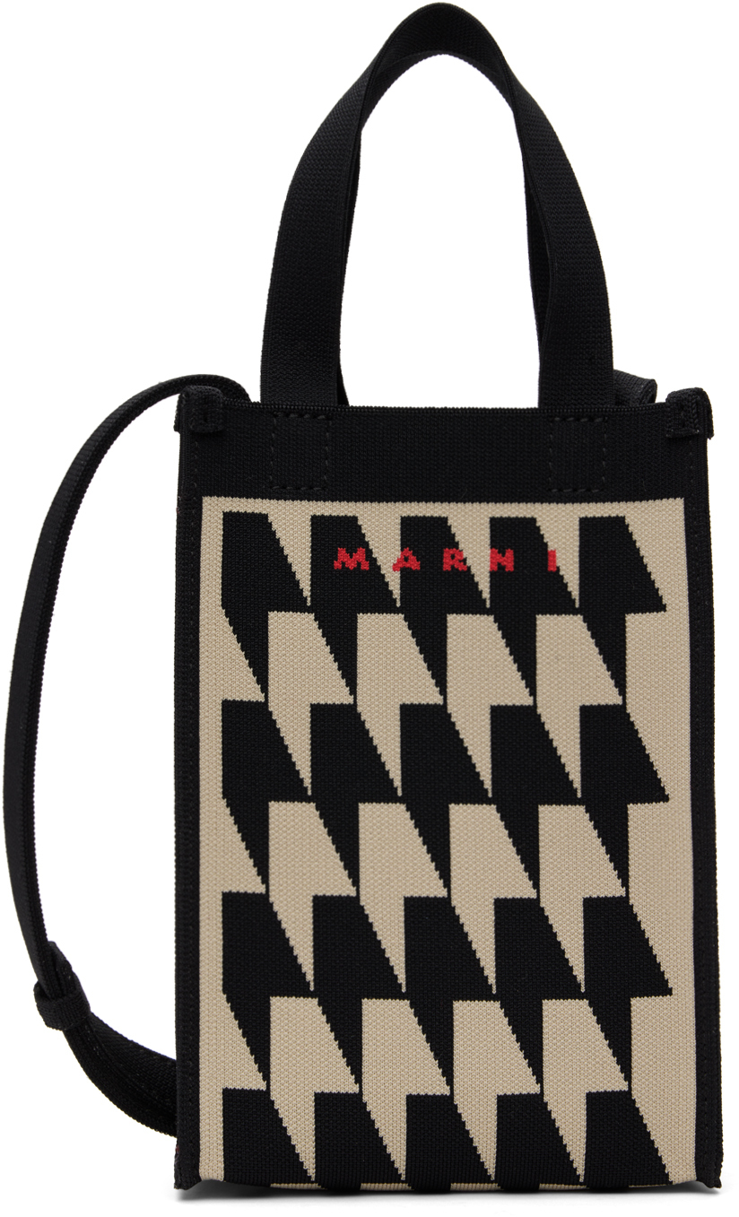 Marni Black & Beige Houndstooth Bag Marni