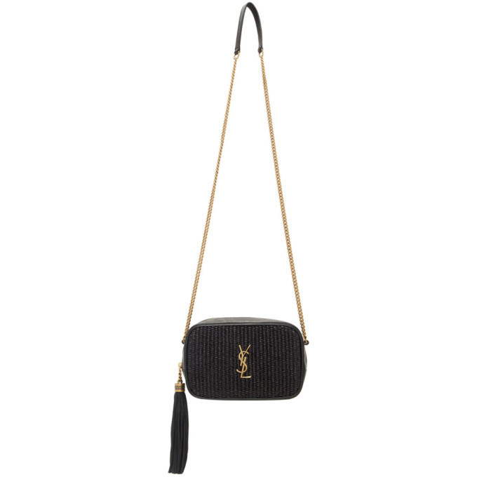 ysl black raffia bag