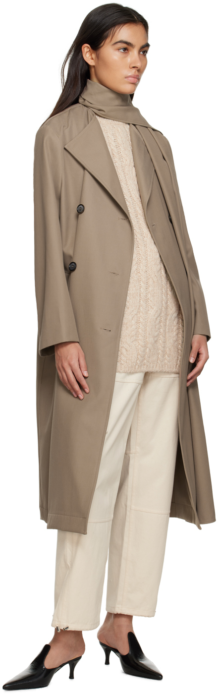 Totême Taupe Wrap Trench Coat Toteme