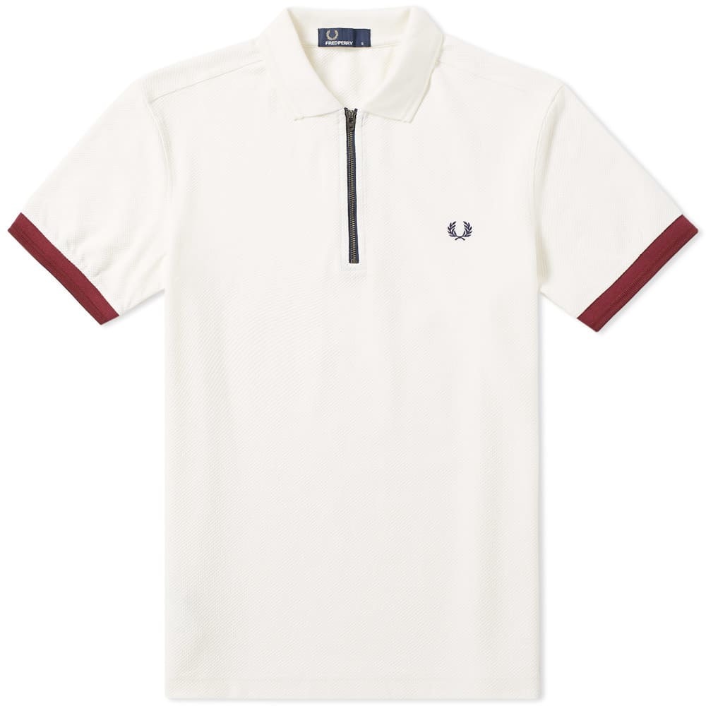 fred perry zip neck polo
