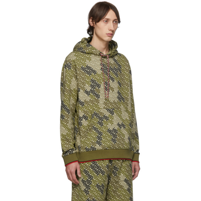 Burberry Khaki Monogram Print Hoodie Burberry