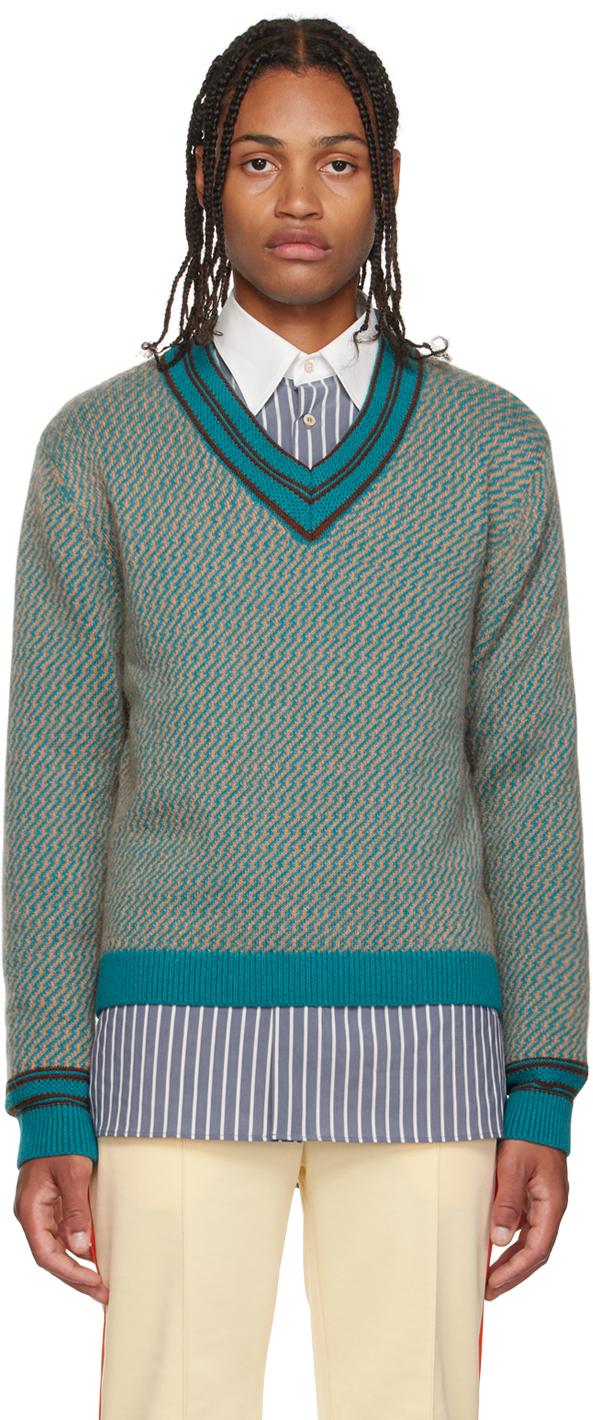 ランキング2022 WALES BONNER 21aw Blue Argyle Sweater ニット/セーター