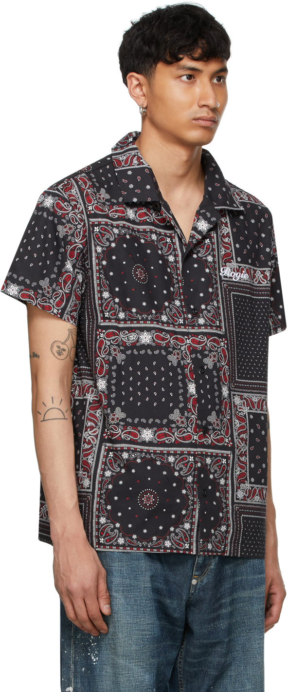 ROGIC Black & Red Paisley Short Sleeve Shirt