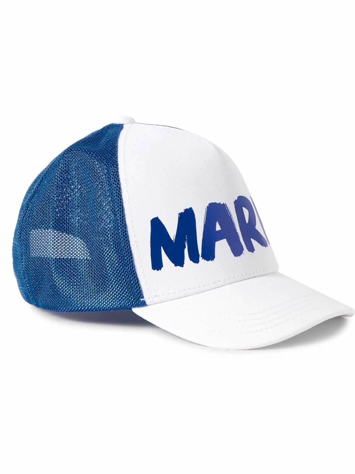 Photo: Marni Kids - Logo-Print Cotton-Twill and Mesh Trucker Cap - Blue