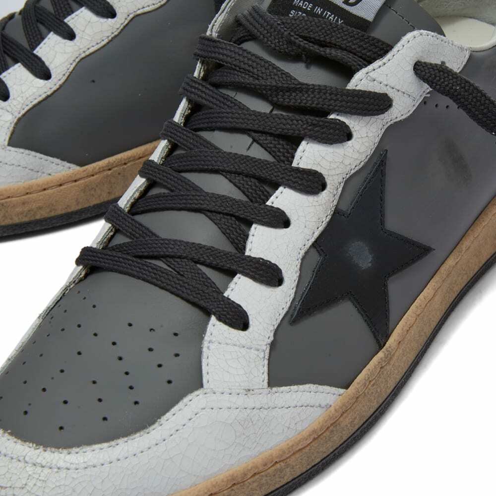 Golden Goose Men's Ball Star Leather Sneakers in Dark Grey/White/Black ...