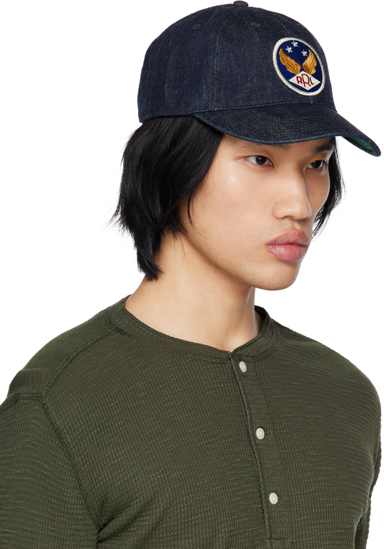 RRL Navy Winged Cap RRL