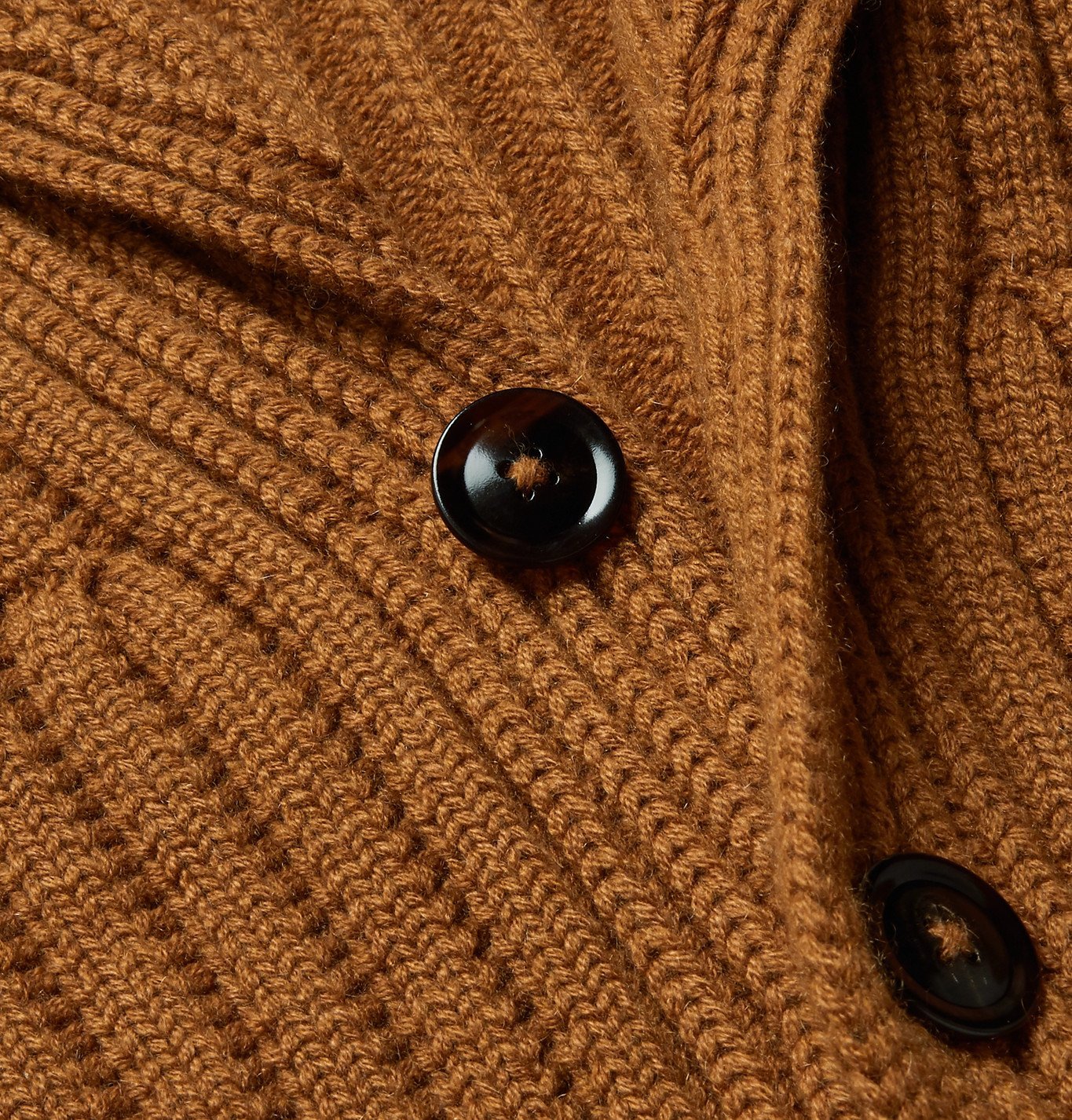 TOM FORD - Shawl-Collar Ribbed Cashmere Cardigan - Brown TOM FORD