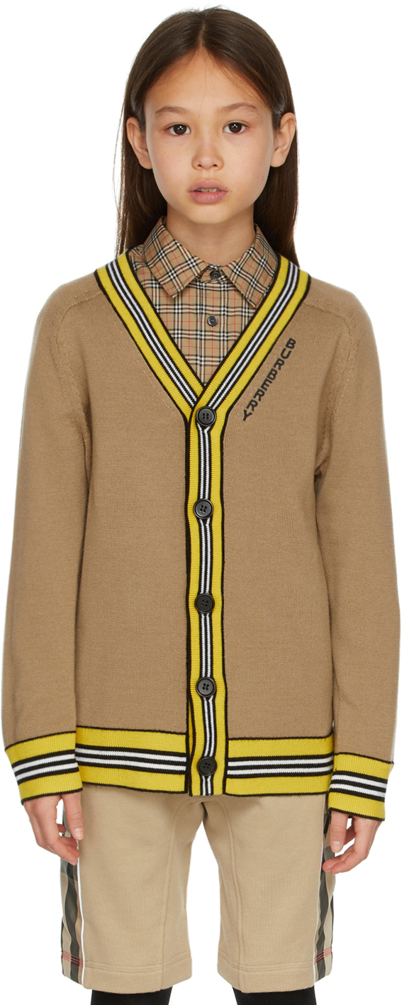 burberry logo trim cardigan