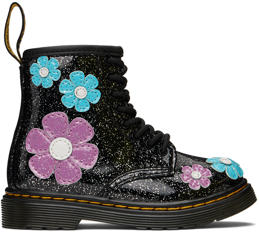 Photo: Dr. Martens Baby Black 1460 Glitter Lace-Up Boots