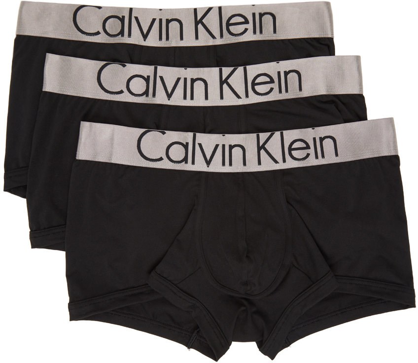 Calvin Klein Underwear Three-Pack Black Steel Microfiber Briefs Calvin  Klein Underwear