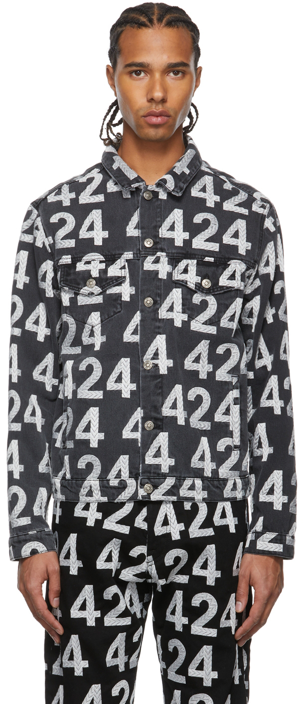 424 black denim jacket