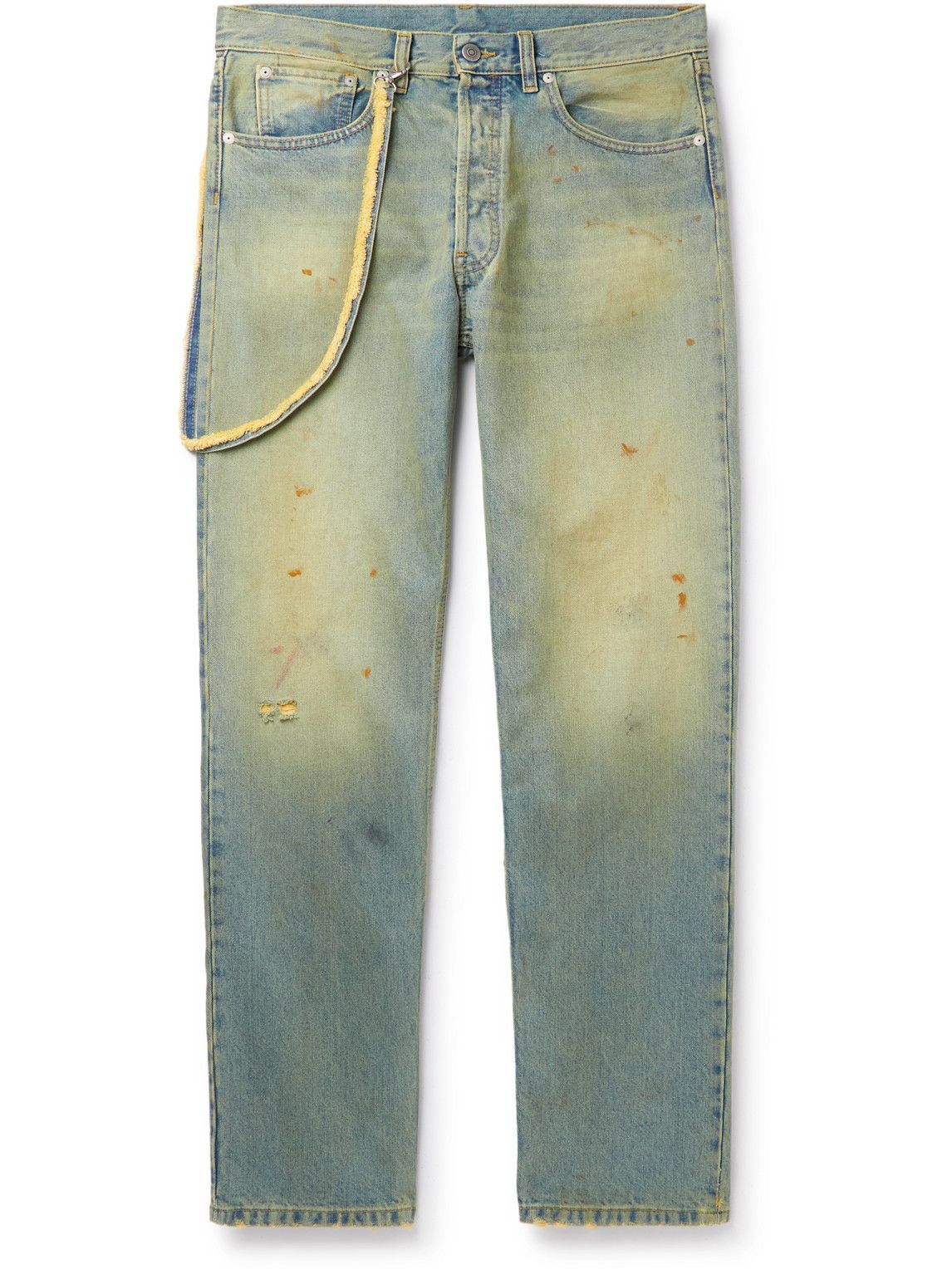 Maison Margiela - Straight-Leg Distressed Denim Jeans - Blue Maison ...