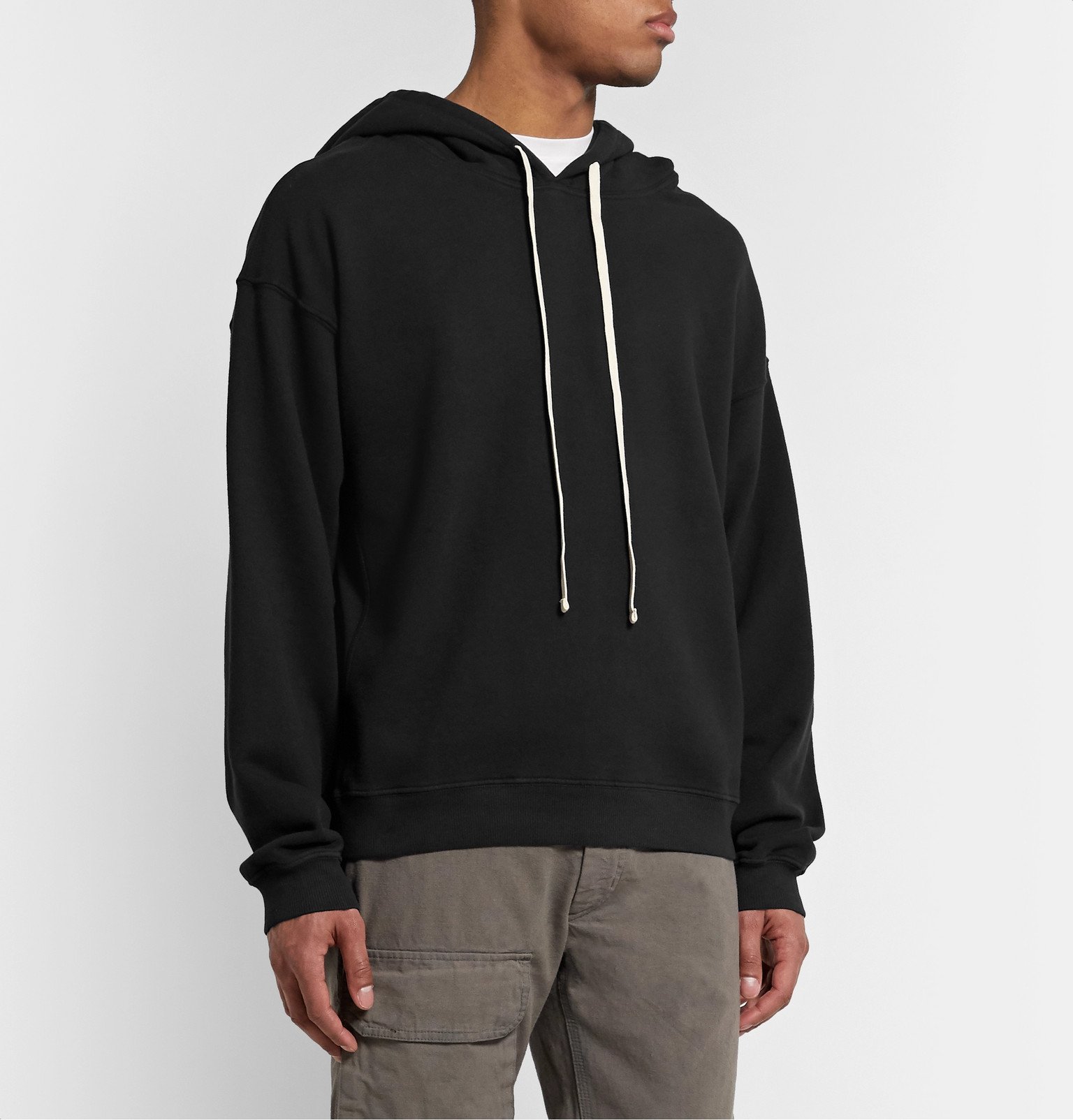 BILLY - Cloud Garment-Dyed Loopback Cotton-Jersey Hoodie - Black Billy