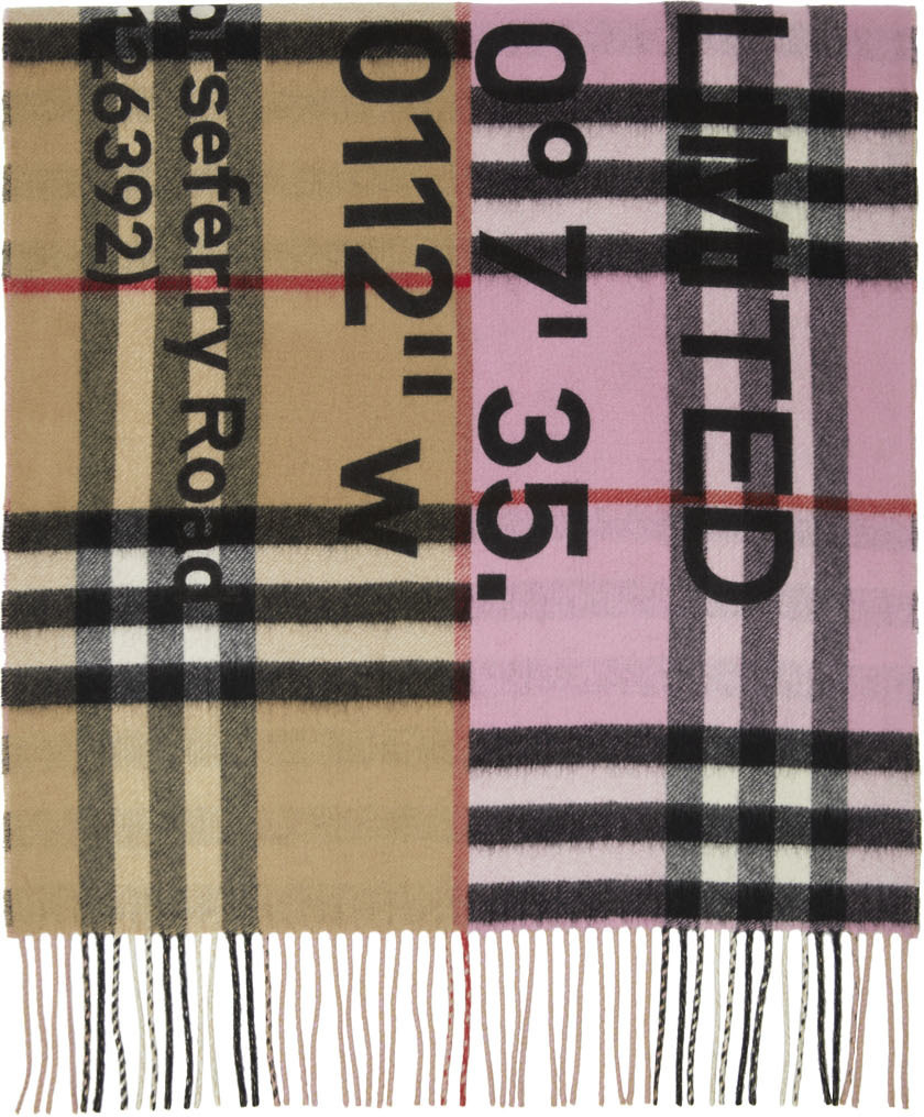 Photo: Burberry Beige & Pink Giant Check Scarf