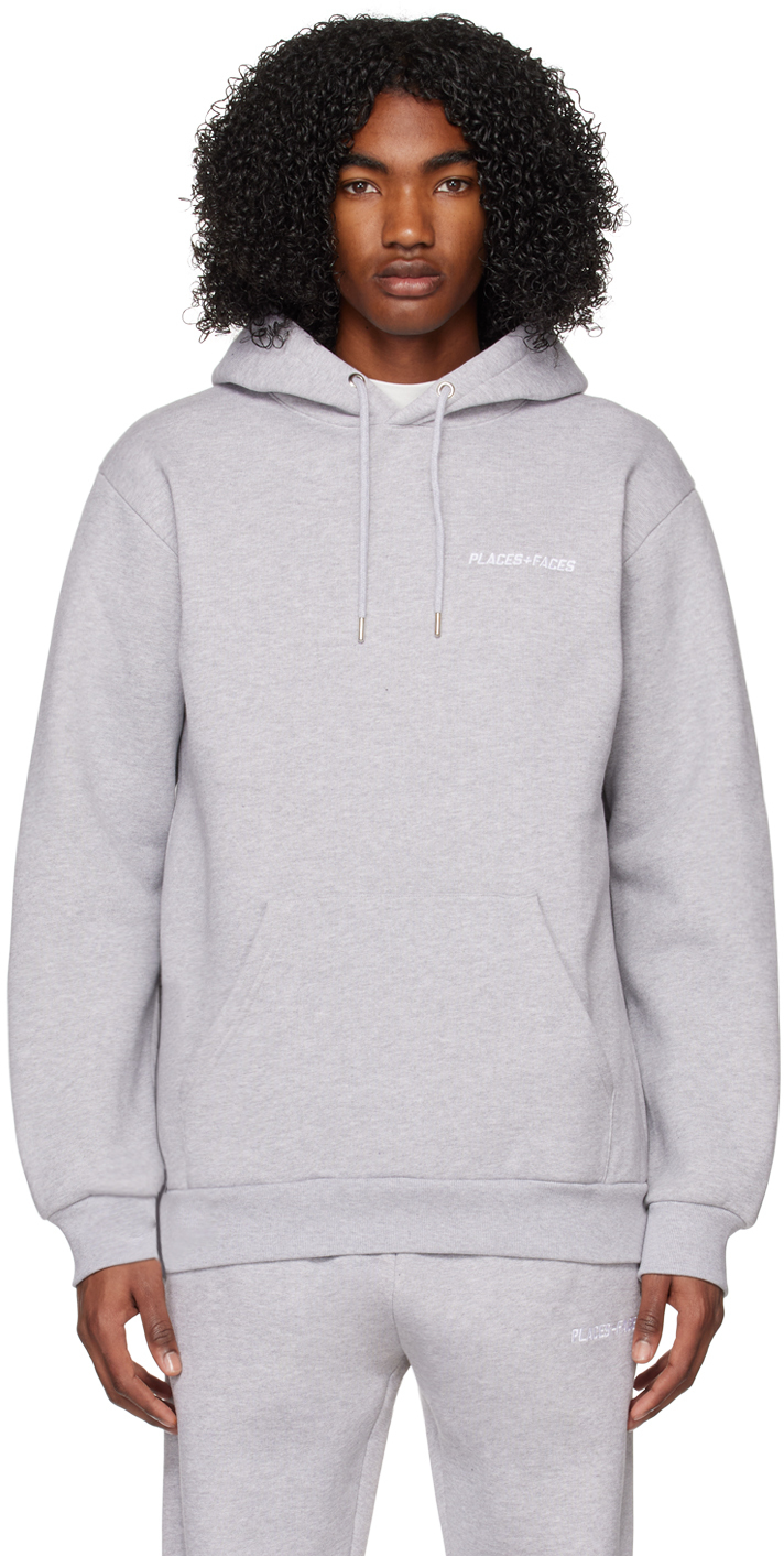 PLACES+FACES Gray Embroidered Hoodie PLACES+FACES