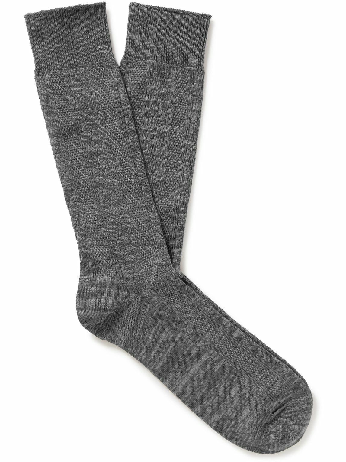 Mr P. CableKnit CottonBlend Socks Mr P.