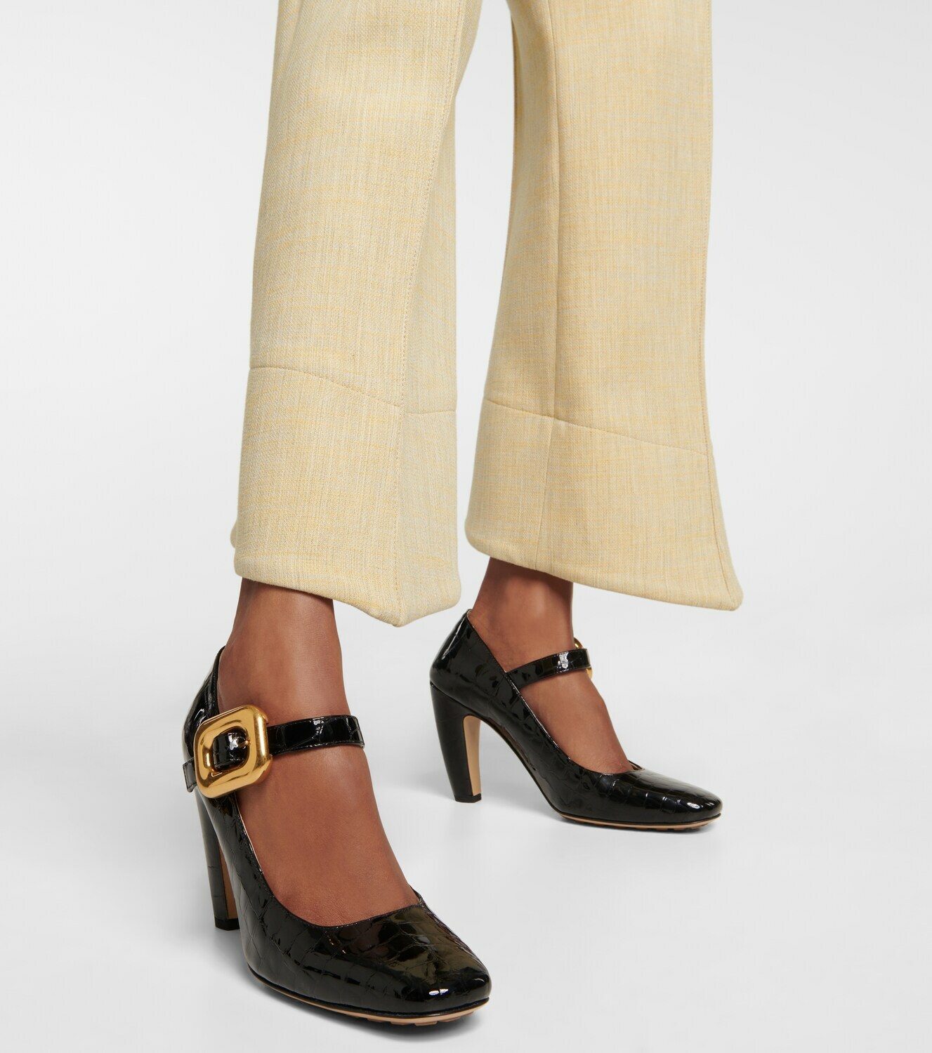 BOTTEGA VENETA 26S MARY JANE SNEAKER IN BEIGE SUEDE AND FABRIC