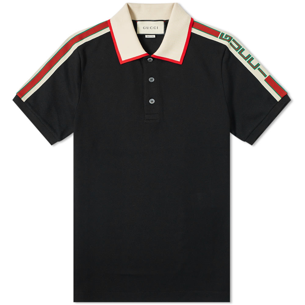 Gucci Taped Logo Polo Mother of Pearl