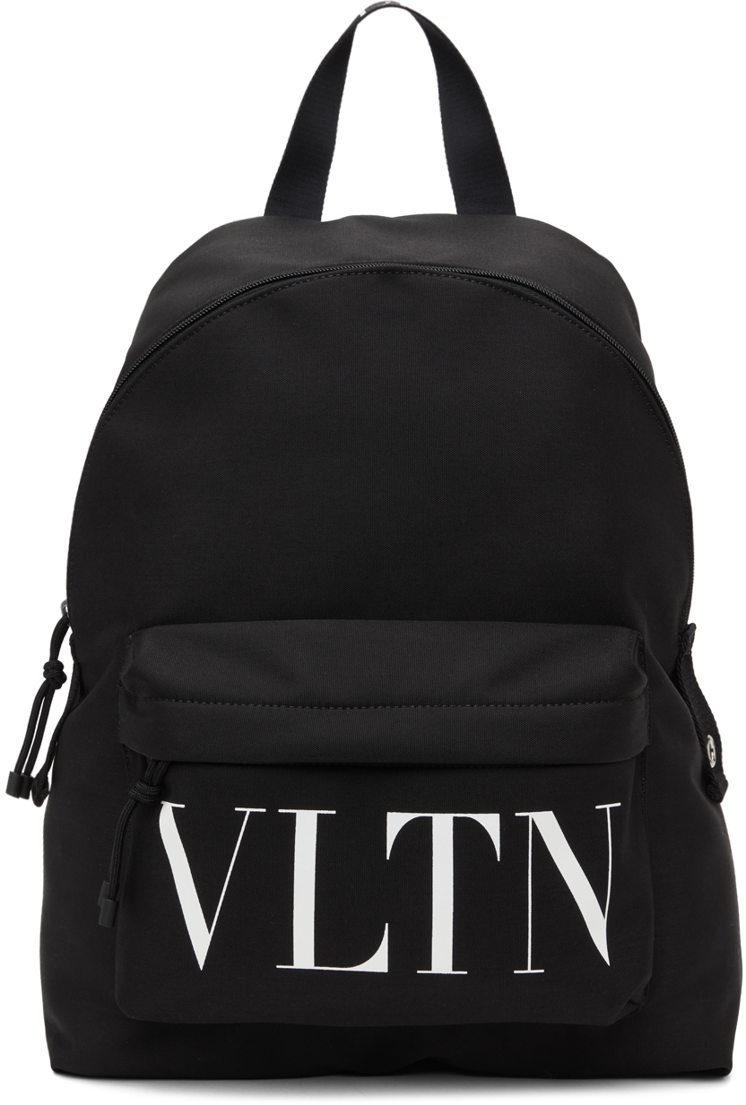 Valentino Garavani Black Nylon 'VLTN' Backpack Valentino Garavani