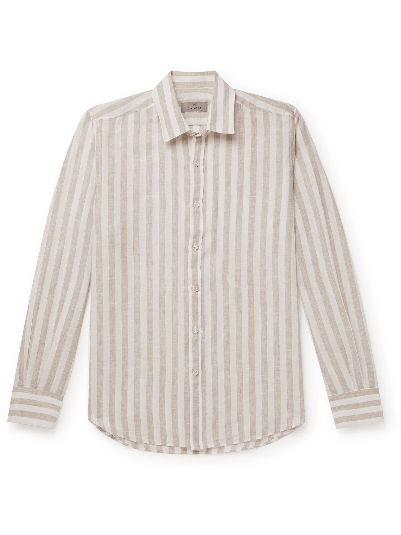 CANALI - Striped Linen Shirt - Neutrals 