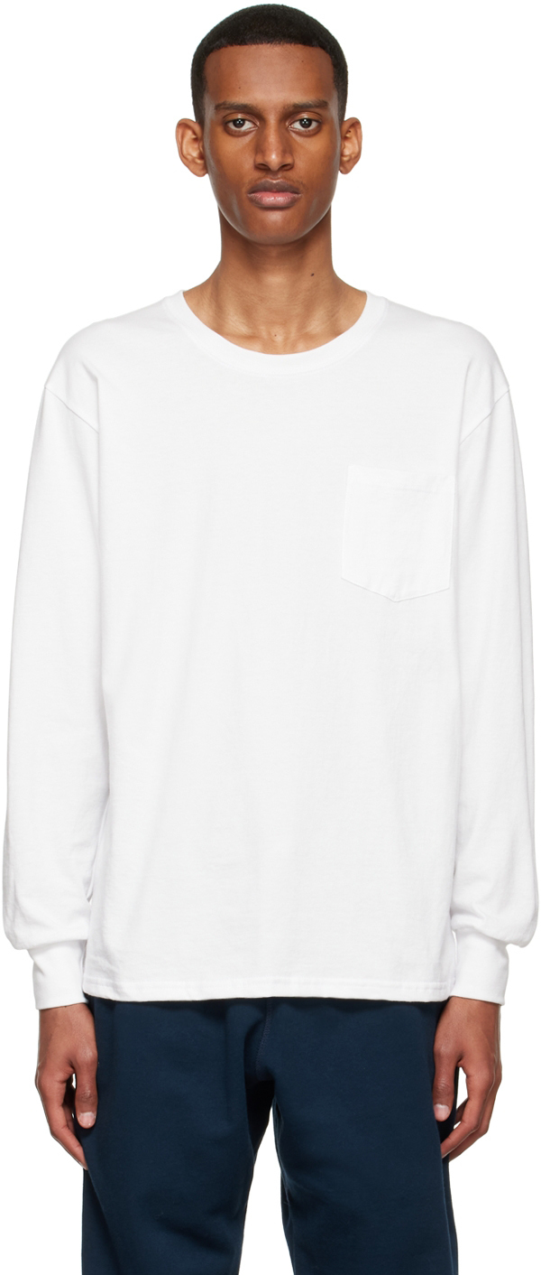 Bather White Organic Cotton Long Sleeve T-Shirt Bather