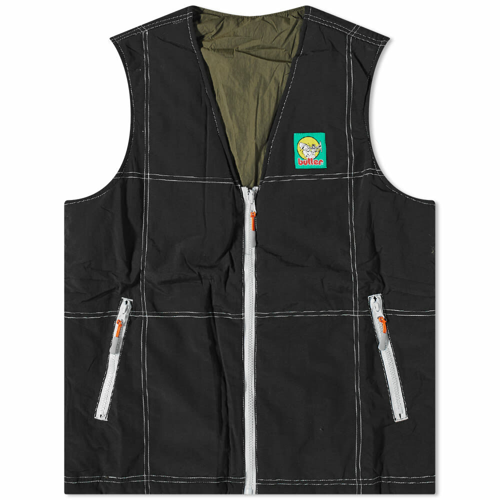 Butter Goods Men's Reversible Vest in Black/Army Butter Goods